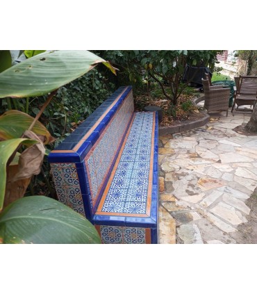 Azulejo Andaluz Zellige AZUL Nazari 15x15 cm - Feito à Mão - Modelo 94